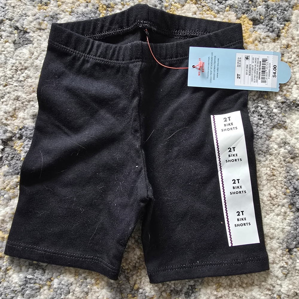 NWT Toddler Girl Black Bike Shorts 2T